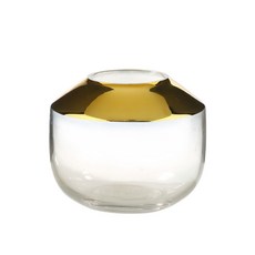 삼호유리 골드 글로시 투명 유리화병 와이드 SH17034, 혼합 색상