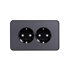 CHEIL ELECTRIC 2孔電源插座 水平型 金屬灰色, 1個