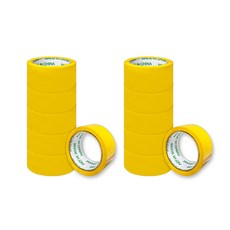 BlueMato 黃色盒裝膠帶 48mm x 50m PTP008, 12個, 黃色