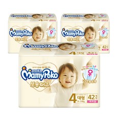 마미포코 보송허그 밴드형 기저귀 여아용, 126매, 4단계