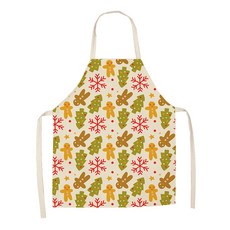 알럽홈 크리스마스 리넨 앞치마 L, 베이지쿠키, 1개