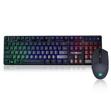 MICRONICS MANIC有線遊戲鍵盤滑鼠組, KM220MPLUS, 黑色的, 一般型