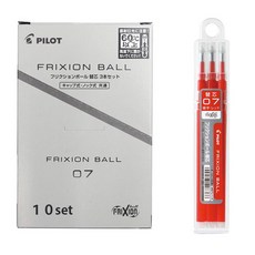 PILOT 百樂 FRIXION 按壓式原子筆替芯 0.7mm 3入, 10個, 紅色