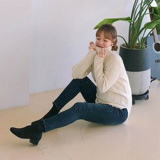 엠오엠 겨울 빈티지 기모 임산부 데님 팬츠 듀얼심리스