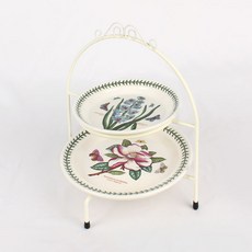 Roebenhoff 鋼製蕾絲雙層碗盤架, 象牙白