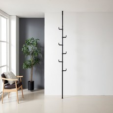 Decozin L型1層固定衣架 38mm, 黑色的