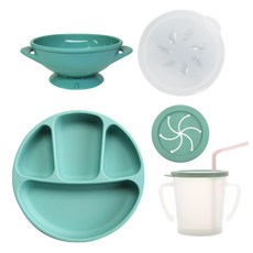 AGAFURA 矽膠餐具5入組, 綠色, 1組