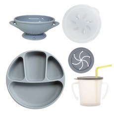 AGAFURA 矽膠餐具5入組, 灰色, 1組