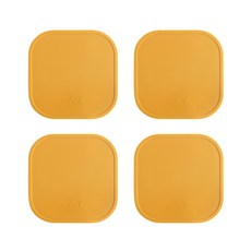 에이드엘 스퀘어 실리콘 컵받침 4p, 머스타드, 4개