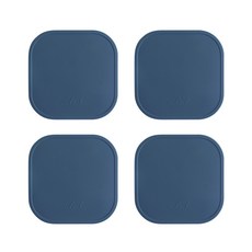 에이드엘 스퀘어 실리콘 컵받침 4p, 터키블루