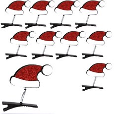 PARTYSHOW 聖誕節抓夾髮夾, 聖誕老人帽, 10個
