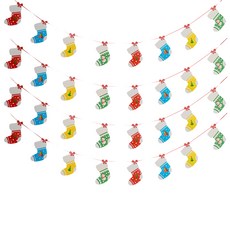 聖誕禮物襪派對掛飾 4入組, 混色