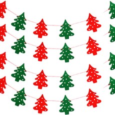 PARTYSHOW 聖誕毛氈樹形掛旗 4入, 混合顏色, 1套