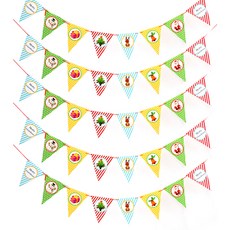 PARTYSHOW 紙製聖誕三角掛旗 圖案款 5入, 混合色