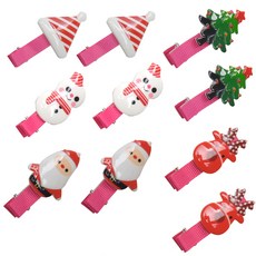 PARTYSHOW 聖誕髮夾5件組, 魯道夫, 聖誕老人, 雪人, 聖誕樹, 聖誕帽, 2套