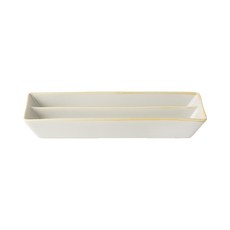 까사무띠 쎄나 직사각 이절 접시 26cm, 베이지, 1개