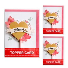 The Somssi 人生美照 Love You 裝飾插卡, 混合顏色, 3個