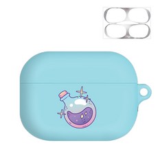 BANIMONG 西班牙專用矽膠AirPods Pro保護套+防鐵粉貼紙, 單品, 藥水藍
