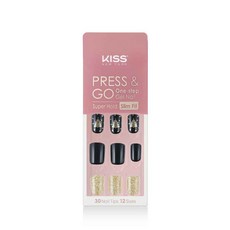 KISS NEW YORK Press&Go超薄美甲貼, Black golden tree, 1組