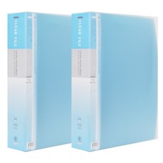 ECO Chungwoon PP金屬裝飾透明文件夾 A4, 天藍色, 2個