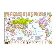 HANSEL 核心世界地圖 覆膜折疊式 英文 + 韓文 77 x 52.5 cm, 1個