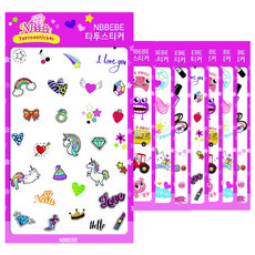 NBBEBE 印花造型紋身貼紙 8件組 NBTTSET03, 混色, 1套