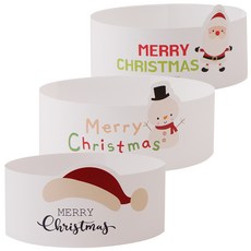 크리스마스 포인트 포장띠지 산타 20p + 눈사람 20p + 산타모자 20p 세트, 혼합 색상, 1세트