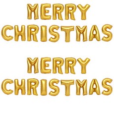 WOW PARTY KOREA 聖誕快樂 鋁箔氣球 W, 金色, 2個
