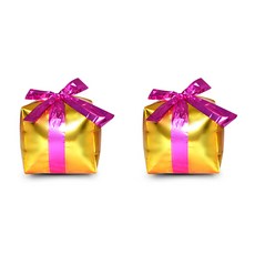 WOW PARTY KOREA 禮物盒 鋁箔氣球 W, 金色, 2個