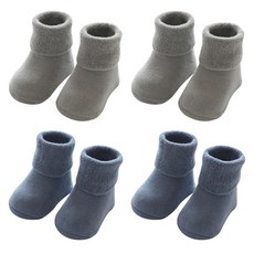 Mom's care 素色加厚中筒襪 4雙