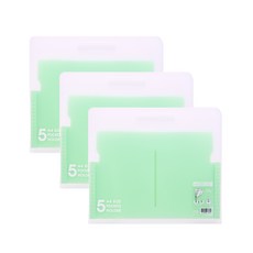 Indie 5格分隔文件夾 橫式, 淺綠色, 3個