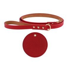 구바스 뉴프리미엄 반려동물 리드줄 + 인식표, 레드, 1개