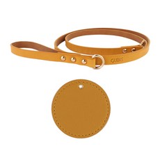 구바스 뉴프리미엄 반려동물 리드줄 + 인식표, 옐로우오커, 1개