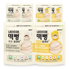 Naeiae 孩童米餅6件組, 白米口味+起司口味, 180g, 1組