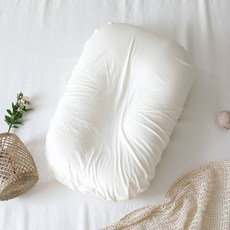 Malolotte C曲線防溢奶枕 + 莫代爾枕套, 象牙白