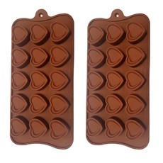 15格矽膠立體愛心造型模具, 單色, 2個