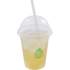 INP 透明PET冰杯+圓頂蓋+PLA玉米吸管, 420ml, 20套, 1入