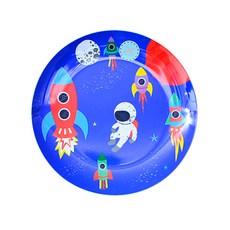 진저 유아 디자인 원형접시 대, 우주로켓, 1개