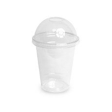 PET 透明冰杯 + 圓頂蓋套組, 1個, 100套, 420ml