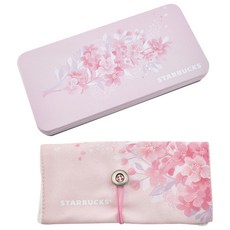 STARBUCKS 星巴克 泰國限定櫻花摺疊收納袋+鐵盒組, 粉色的, 1套