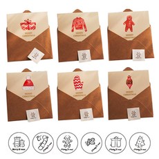 Dona&Deco 牡丹聖誕卡片 + 牛皮紙信封 + 貼紙套組, 卡片(隨機出貨), 貼紙(隨機出貨), 牛皮紙信封(單一顏色), 10套