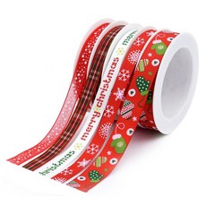 聖誕節花色絲帶 22.5m 5款, 混色