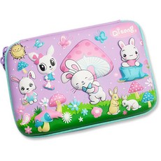 Qitong 立體硬殼小兔鉛筆盒, 紫色的, 1個