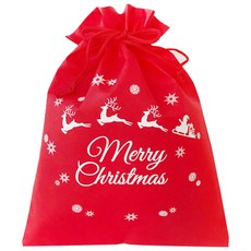 Donna&deco Lumi 聖誕節禮物包裝不織布袋 L, 紅色, 5個