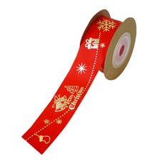 도나앤데코 라나 크리스마스 리본 2.5cm, 메리레드, 4.5m, 2개
