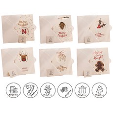 Maya 聖誕卡 + 牛皮紙信封 + 貼紙組, 10套, 卡片(隨機出貨), 貼紙(隨機出貨), 信封(白色)
