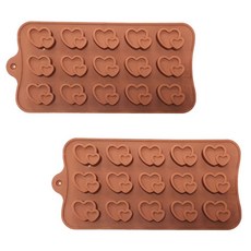 15格矽膠雙層愛心造型模具, 單色, 2個