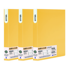 Heemang Mellib D型3孔活頁夾, 黃色, 3個