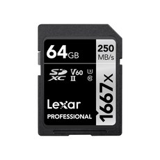 Lexar 雷克沙 記憶卡 SD Canon Sony Nikon 相機 1667倍速 V60, 64GB, 1個