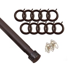 윈테리어 25mm 앤드캡 커튼봉세트 + 25mm 일반커튼링 50p, 커튼봉(월넛), 커튼링(월넛)